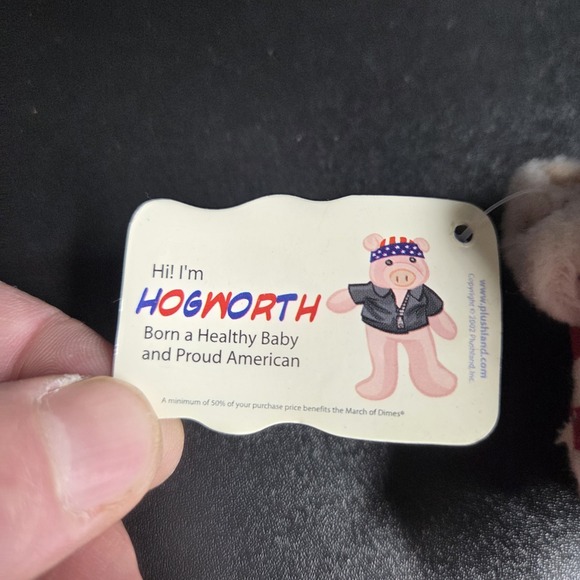 Hognorth Plush Pig March of Dimes Ride Stuffed Animal Patriotic 8" w/ Tags - Picture 4 of 7